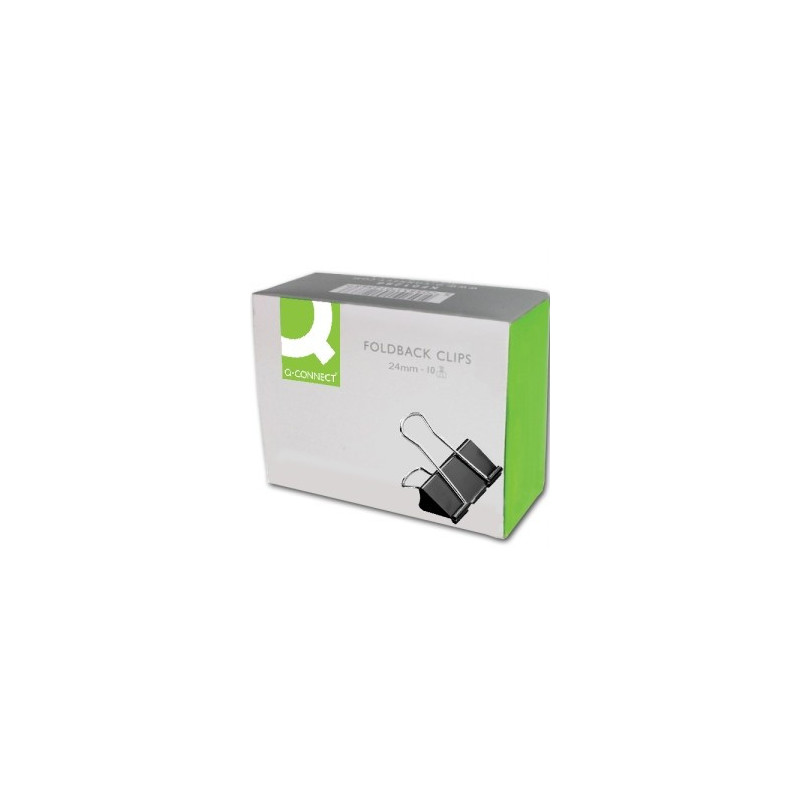 Q-Connect 24mm Black Foldback Clip (Pack of 10) KF01283