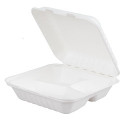 8"x8" Bagasse 3 Compartment...