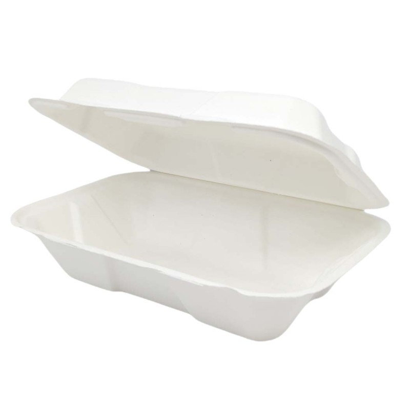 9x6x2" - 1 comp Bagasse Meal Box (1000ml) (5x50's)