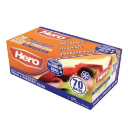 1L Hero Double Seal Food & Freezer Bags (6x70PC)
