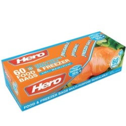 3.8L Hero Double Seal Food & Freezer Bags (6x60PC)