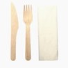 3 in 1 Wooden Cutlery Set - Fork, Knife and Napkin (20x50's)