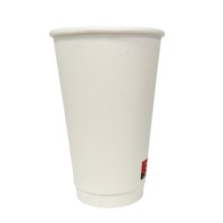 16oz White Matt DW PE Cup -...