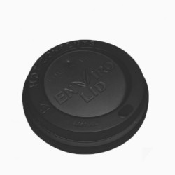 80mm Black CPLA Hot Cup Lids (8oz) (10x100)