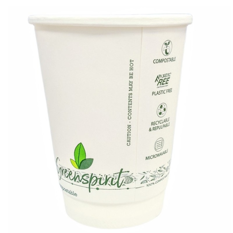 16oz White Greenspirit Aqueous DW Hot Cups (20x25)