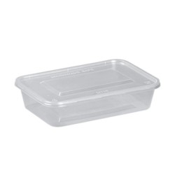 500ml Clear microwavable container &lids -Heavy Duty(250)