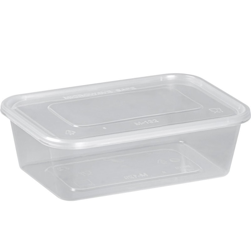 650ml Clear microwavable container & lids -Heavy Duty(250)