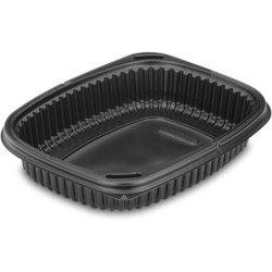 24oz Black 1-Compartment Microwaveable Containers (8x40)
