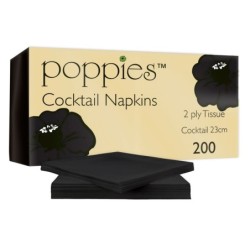 Black Cocktail napkins - 23" x 23" (20 x 200's)