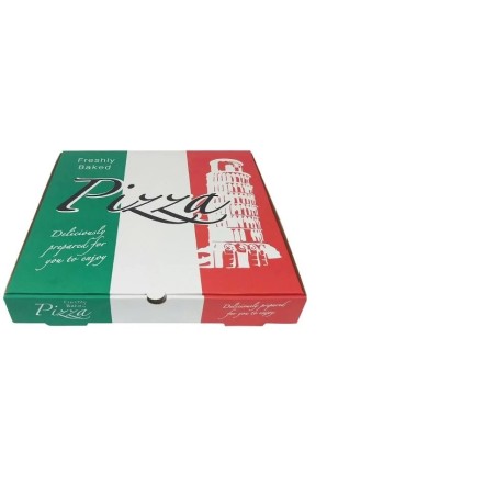 14" Italian white corrugated pizza box (100)