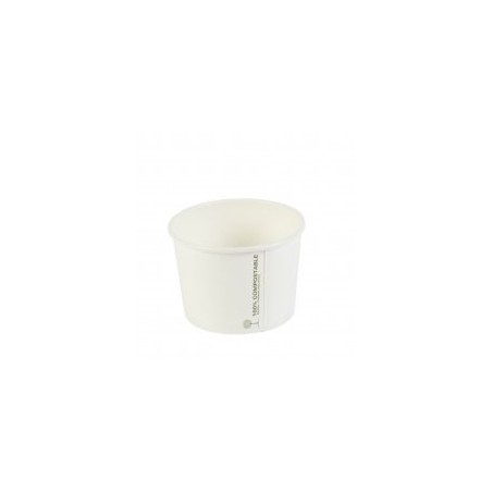 8oz White Compostable PLA Soup Container (20x50's)