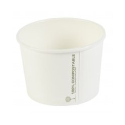 16oz White Compostable PLA...