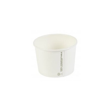 16oz White Compostable PLA Soup Container (20x25)