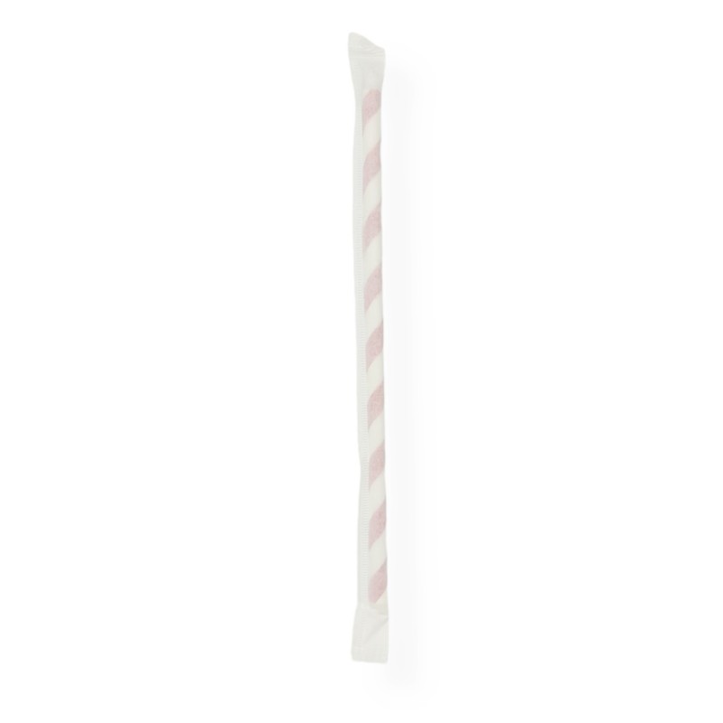 6x197mm, 3ply, Wrapped GS Paper Straws Red Stripes (48x100)