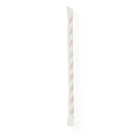 6x197mm, 3ply, Wrapped GS Paper Straws Red Stripes (48x100)