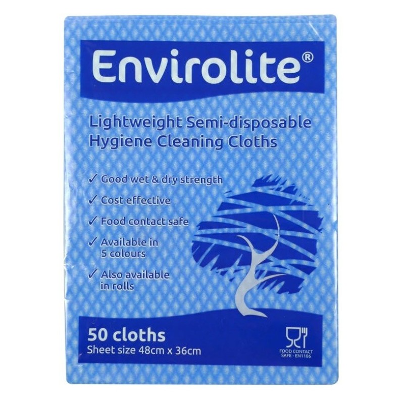 Envirolite Folded Cleaning Cloths Blue (10x50)