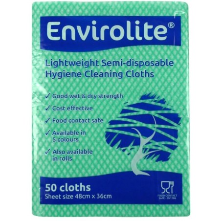 Envirolite Folded Cleaning Cloths Green (10x50)