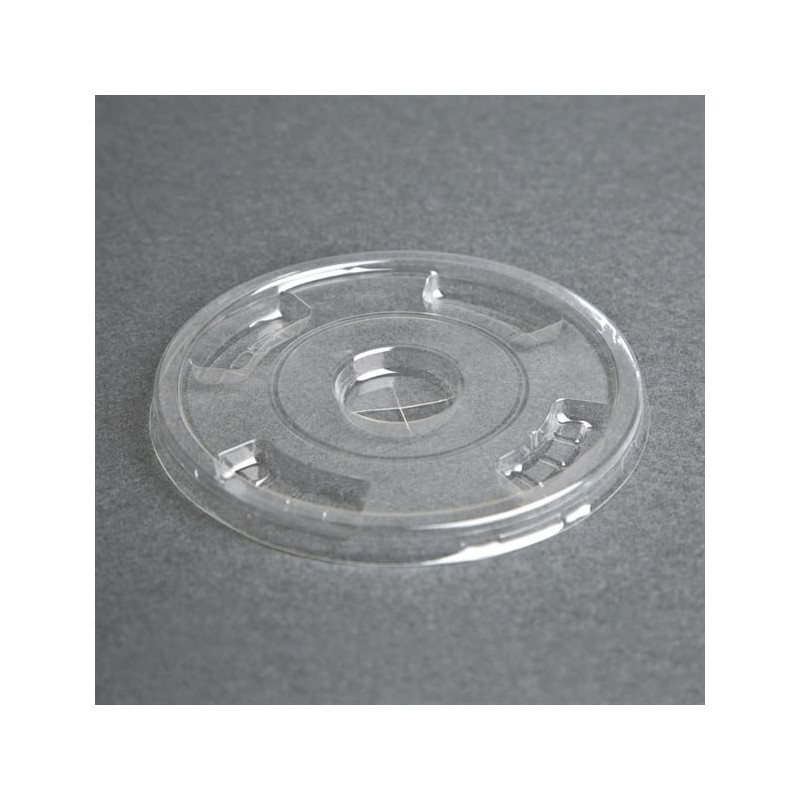 80mm Flat PS S/Slot Cold Cup Lids (MK80) (9-12oz) (20x100)