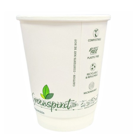 10oz White Greenspirit Aqueous DW Hot Cups (20x25)