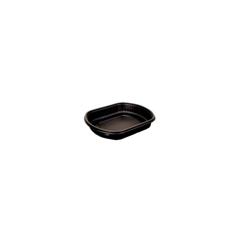 16oz Black 1-Compartment Microwaveable Containers (8x80)