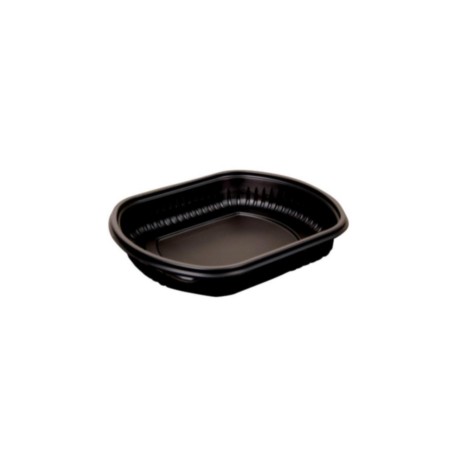 16oz Black 1-Compartment Microwaveable Containers (8x80)