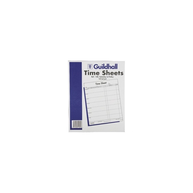 Guildhall Time Sheet 254 x 203mm Saturday - Friday Pack of 100 1653