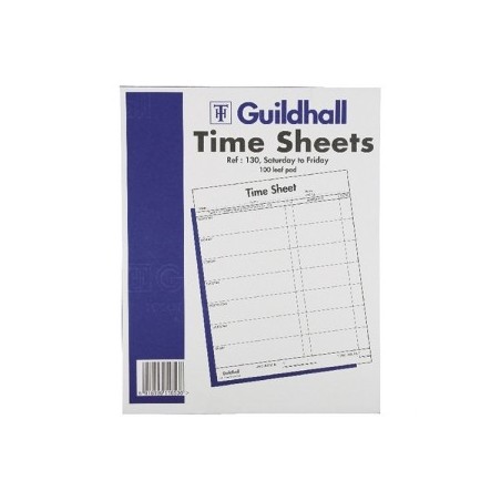 Guildhall Time Sheet 254 x 203mm Saturday - Friday Pack of 100 1653