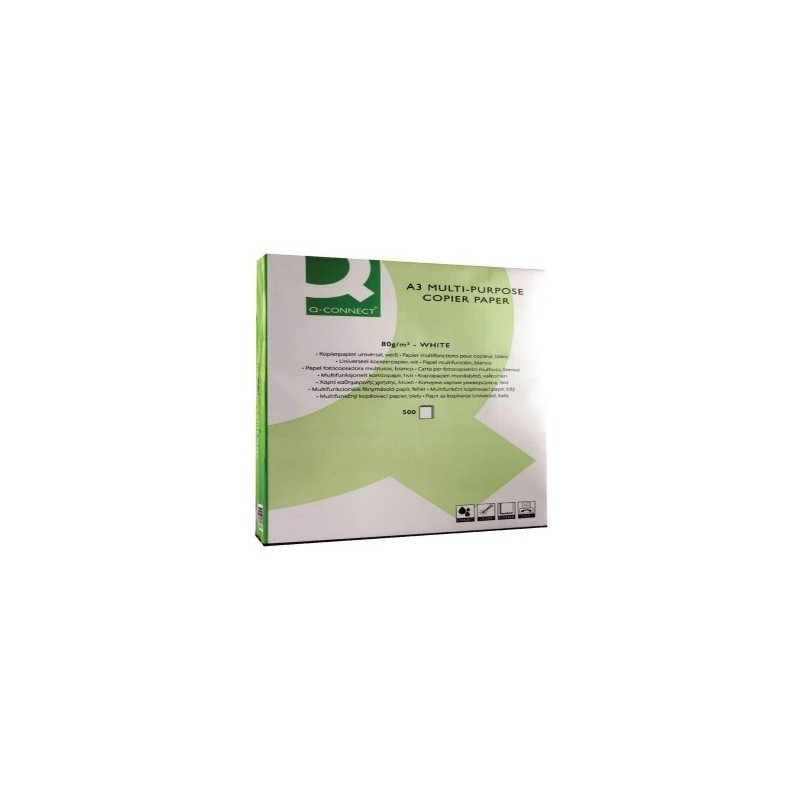 Q-Connect Copier Paper A3 80gsm White Ream Pack of 500